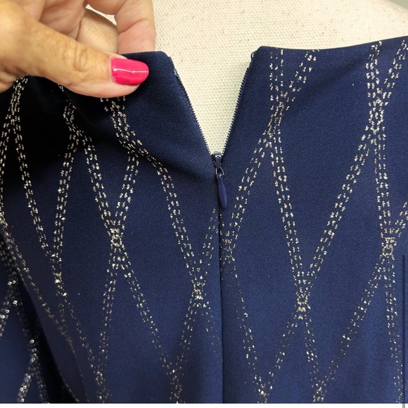 2/$15 Jessica Howard Navy&Silver Dressy Dress size 10 - Picture 2 of 6